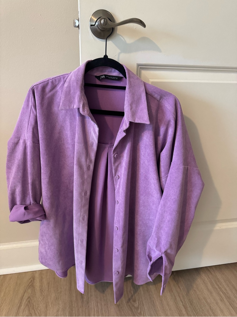 Zara Lilac Button-Front Shacket